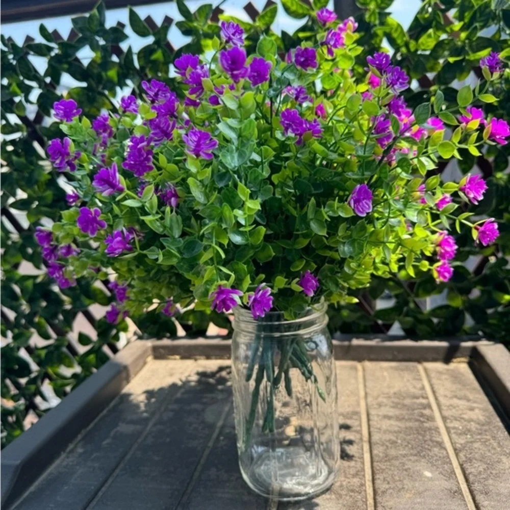 Faux Purple Flower Bouquets (10 small sets)